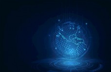 科技世界科技地球蓝色世界网络EPS模板图片