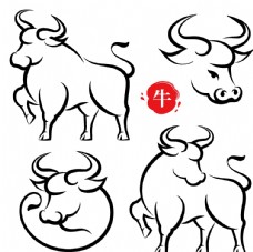 牛年日历图片牛插图logo图片