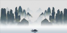 水墨中国风新中式山水图片