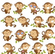 卡片卡通动物猴子图片