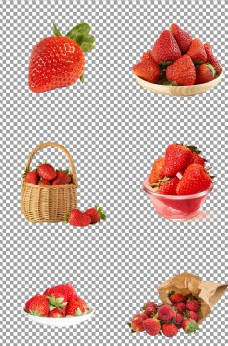 png抠图新鲜采摘草莓图片