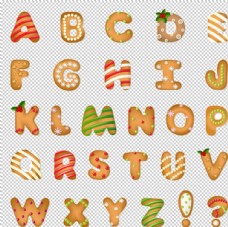 圣诞元素矢量字母饼干样式图片