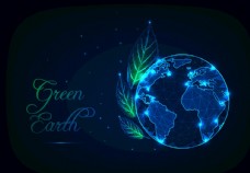 绿色地球保护地球环保科技图片