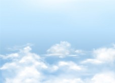 水彩画白云云朵图片