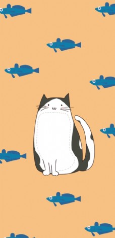 SPA插图卡通可爱猫插画图片