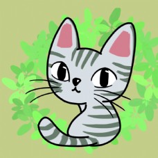 猫卡通卡通灰色猫咪图片
