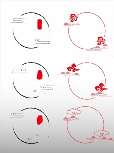 中国风设计中国风圆框图片