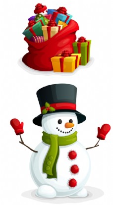 折扣海报圣诞高清雪人礼盒图片