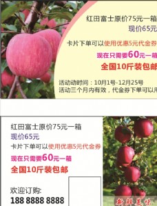 红富士苹果名片图片