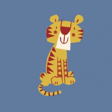 创意画册卡通动物图案可爱布偶老虎图片