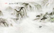 清新环境江山如此多娇山水画图片