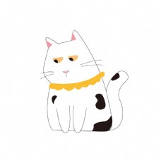 小白猫插画图片