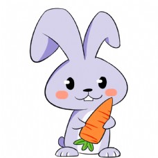 矢量人物怀抱胡萝卜的兔子图片