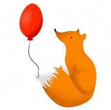 狐狸和气球图片