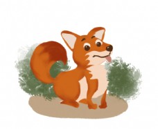 草丛旁的小狐狸图片