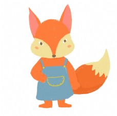 穿着围裙的小狐狸图片