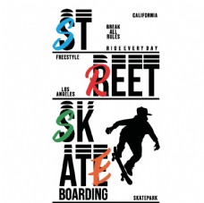 创意画册滑板体育运动SKATE字图片