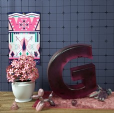 C4D模型桌面装饰品花盆图片