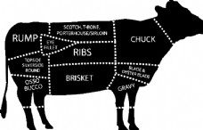 牛剪影动物图案形状图片