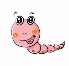 粉色可爱的毛毛虫图片