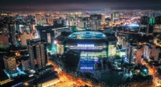中华文化俯拍城市夜景图片