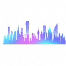 城市建筑城市标志建筑剪影插画图片