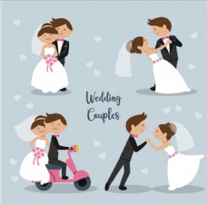 结婚布置卡通新郎新娘图片