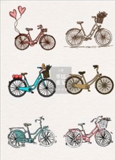 背景墙手绘自行车图片