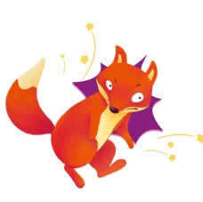 手绘插图可爱小狐狸图片