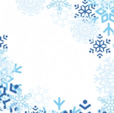 蓝色冬季雪花边框图片