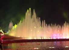 西安大雁塔音乐喷泉图片