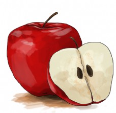 手绘卡通红苹果图片