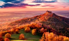 城堡风景油画图片