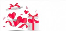 情人节快乐爱心和礼盒图片