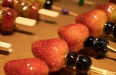 小串草莓糖葫芦冰糖葫芦图片