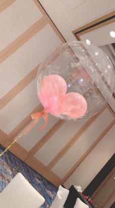 粉色透明气球图片