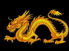 画中国风中国风金色龙元素图片