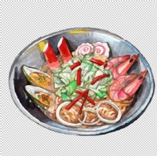 水彩寿司图片